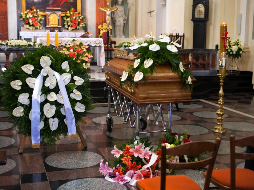 funeral accessories in the church