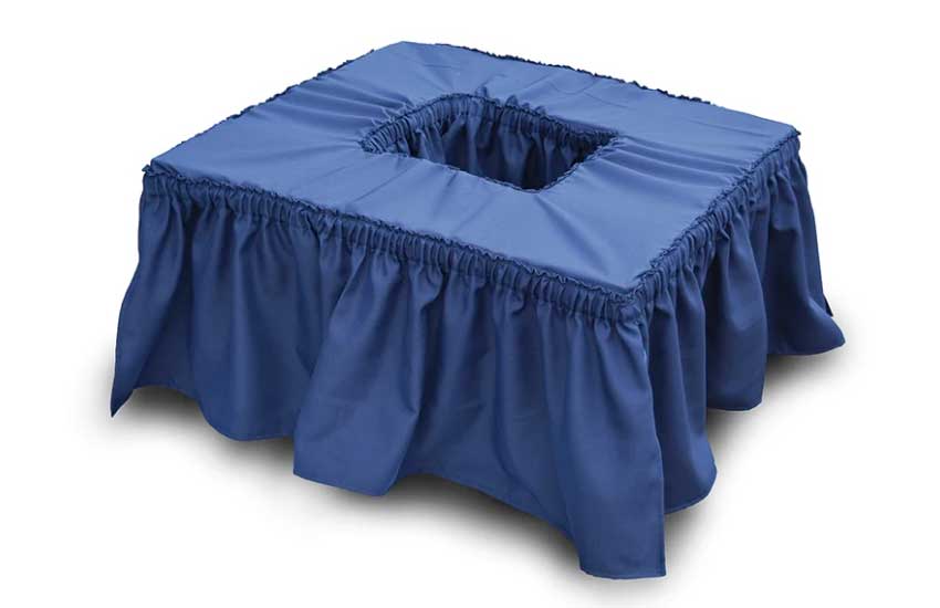 Funeral drape placed over an American-style grave cover