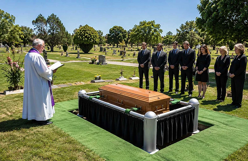 Lowering a coffin into the grave with dignity – by hand, or with a powered lowering device?