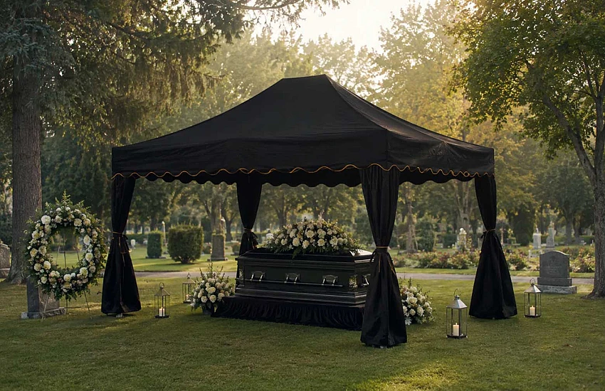A roof over the last farewell. The cultural history of the ceremonial canopy and its modern form