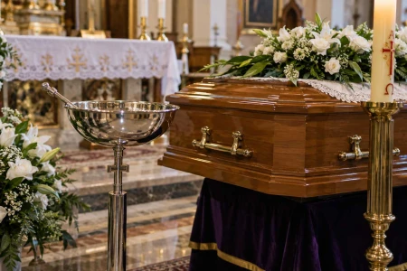 How the aspergillum and the holy water bowl travelled from a sprig of hyssop to the modern funeral chapel