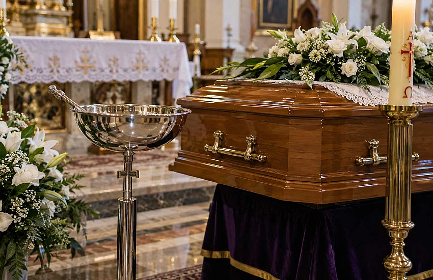 How the aspergillum and the holy water bowl travelled from a sprig of hyssop to the modern funeral chapel