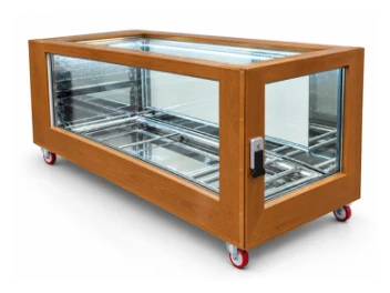 Wood effect refrigerated catafalque