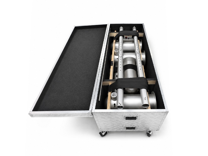 Open coffin lowering device transport case
