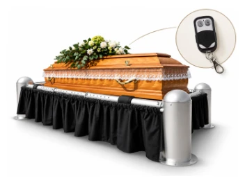 Electric coffin lowering device with remote control