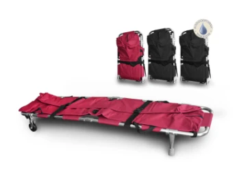 Stretcher with Body Bag - Burgundy,