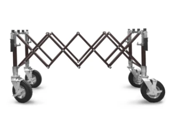 Scissors coffin trolley, STANDARD, brown