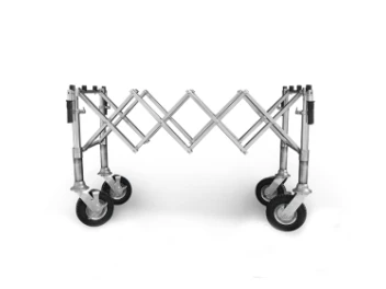 Scissors coffin trolley, PREMIUM, silver, PLATFORM