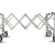 Scissors trolley - small wheels, silver COMPACT