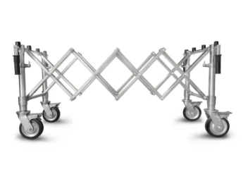 Scissors trolley - small wheels, silver COMPACT